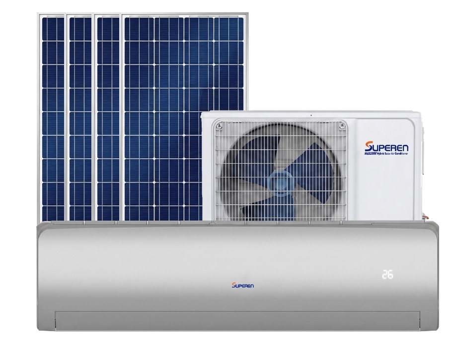 Superen solar hybrid air conditioner with solar panels